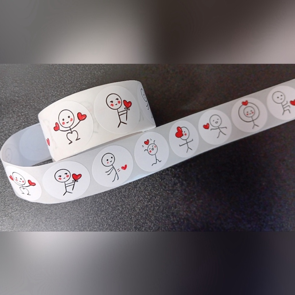 Stick Man Sticker Roll, Unopened Roll Of 500